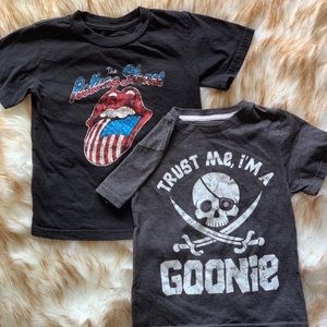 2 graphic tees; Rolling Stones and “Goonies” 4t